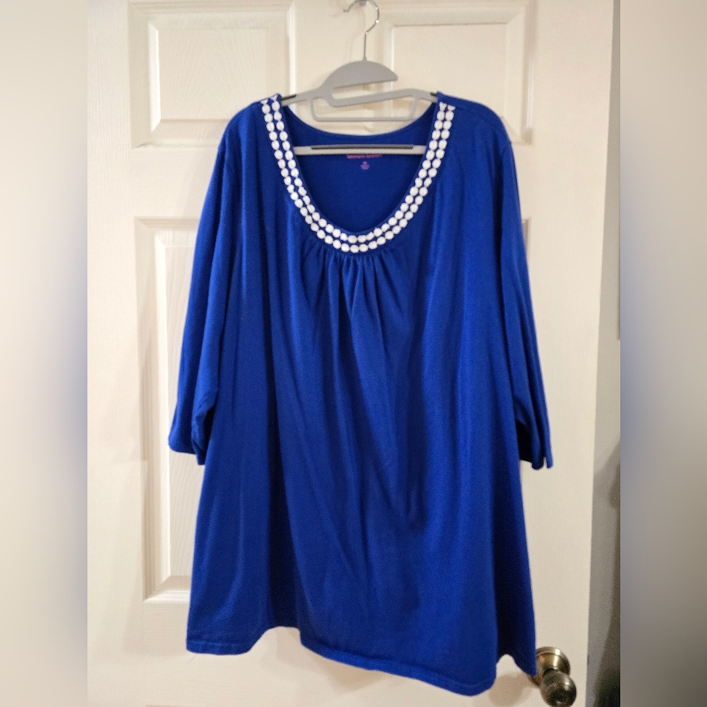 Woman Within Blue Tunic Top 3X